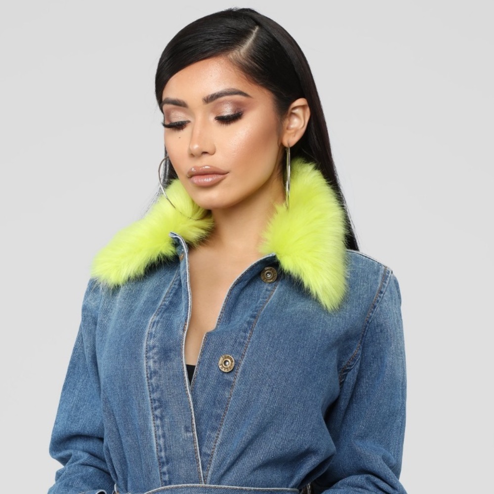 Fur Denim Jacket SOLD TO BOUTIQUE - Picture 2 of 5